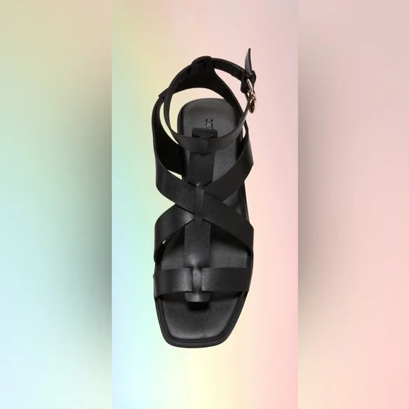 NWTS💓GAP OLD NAVY SZ 8💓BLACK STRAPPY GREEK GLADIATOR SANDALS GOLD HARDWARE - Picture 10 of 13